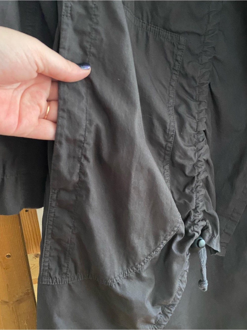 Prairie Underground Dark Gray Ruched Open Front Jacket Large - Picture 8 of 15